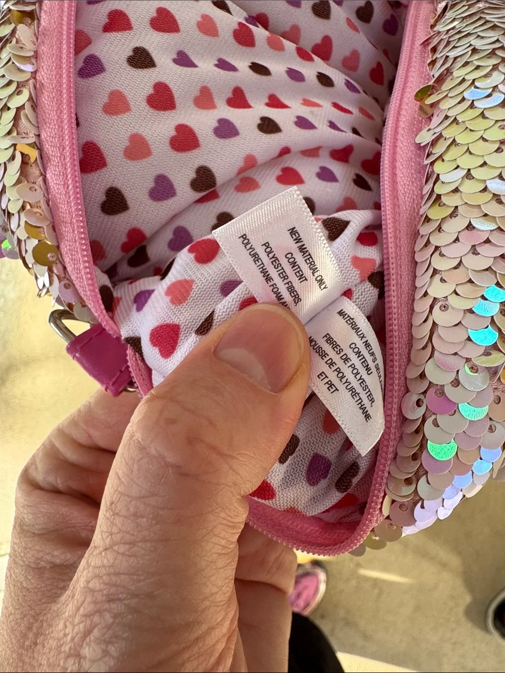 Ty Gold and Pink Sequin Unicorn “Fantasia” Crossbody Bag (no strap)